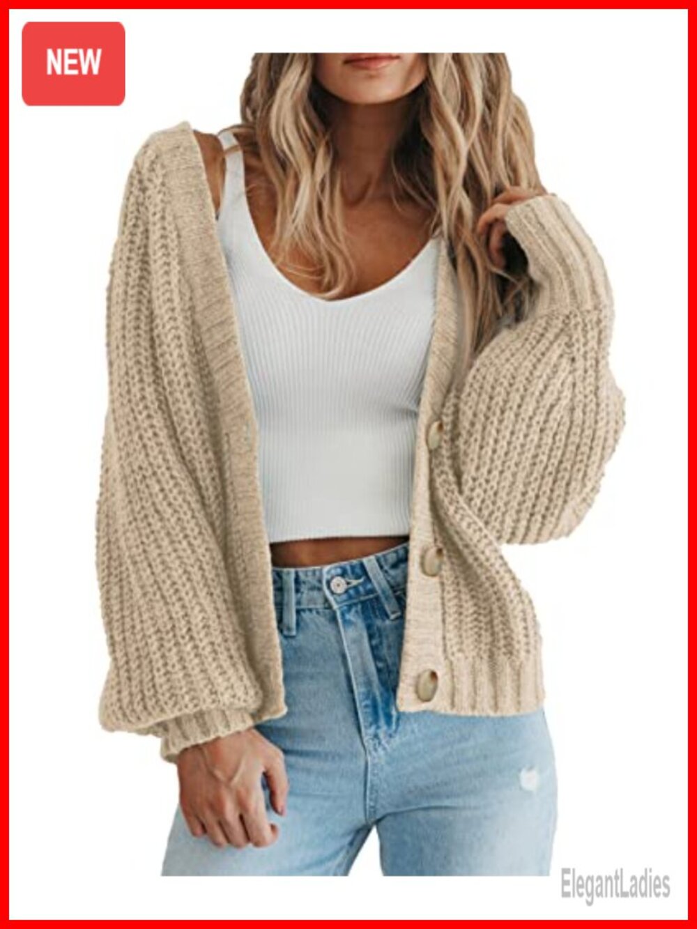 Chunky Knit Open Front Cardigan Sweater